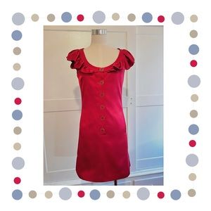 Betsey Johnson 100% Red Silk Dress